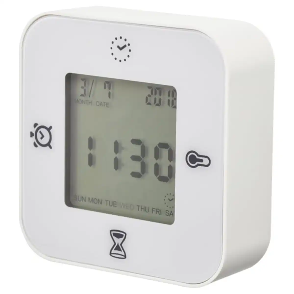 Bild 1 von KLOCKIS Uhr/Thermometer/Wecker/Timer, weiß, 7x7 cm