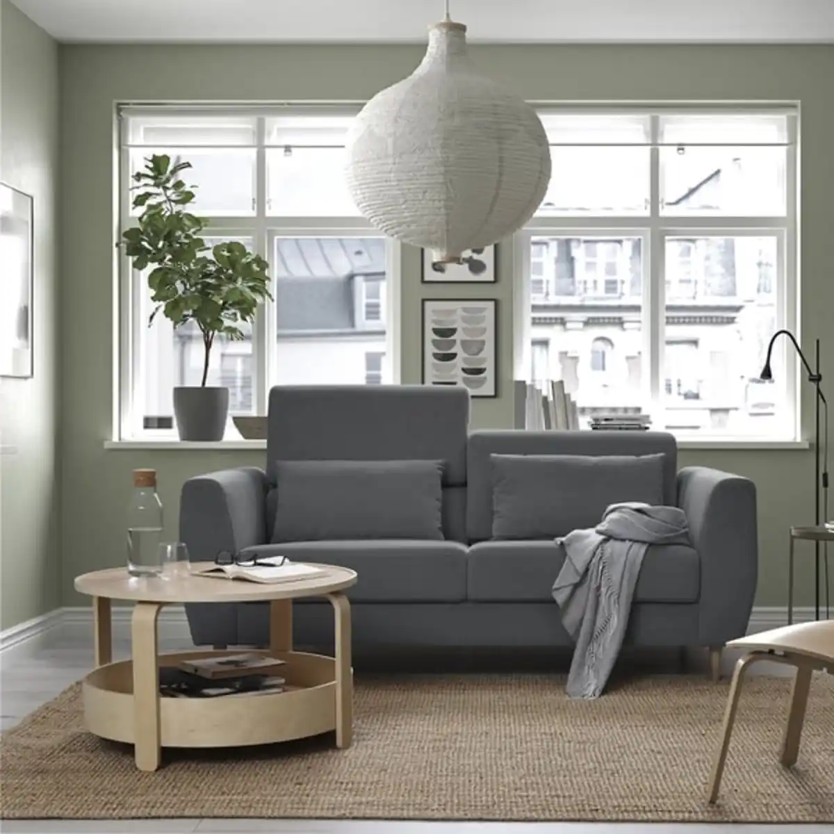 Bild 3 von SLATORP 2er-Sofa, Hakebo dunkelgrau