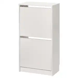 BISSA Schuhschrank, 2fach, weiß, 49x28x93 cm