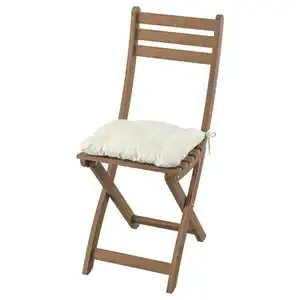 ASKHOLMEN Stuhl/außen, faltbar dunkelbraun/Kuddarna helles Graubeige