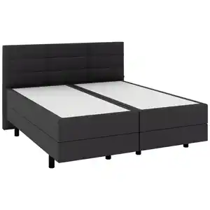 Musterring Boxspringbett, Anthrazit, Kunststoff, H2, 7-Zonen, Höhe ca. 22 cm, 160x200 cm, Dgm, Über- und Sondergrößen erhältlich, gepolstertes Kopfteil, Stoffauswahl, Matratze in verschiedenen H