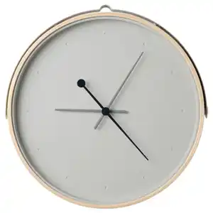 ROTBLÖTA Wanduhr, Eschenfurnier/hellgrau, 42 cm