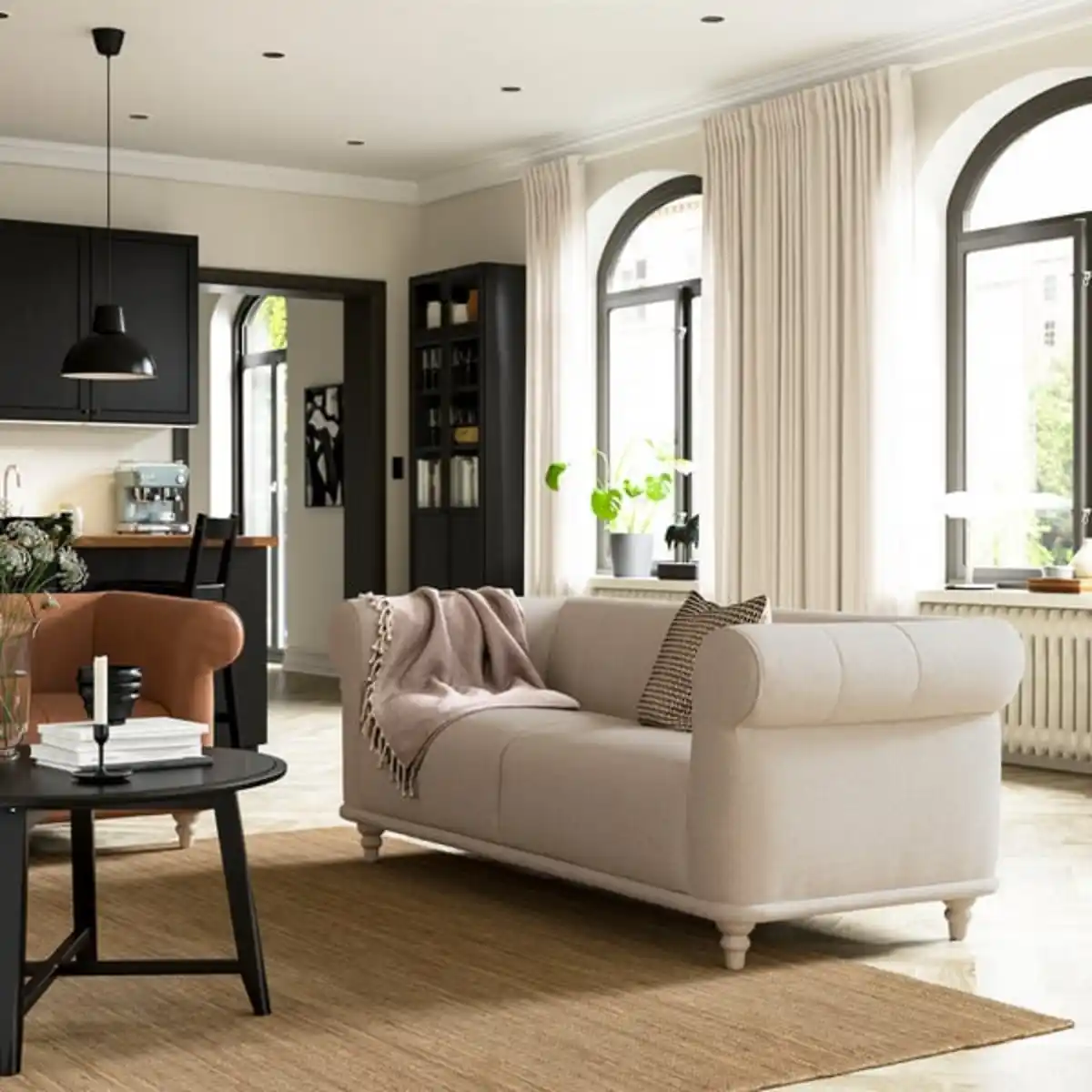 Bild 4 von VISKAFORS 2er-Sofa, Lejde hellbeige/Birke