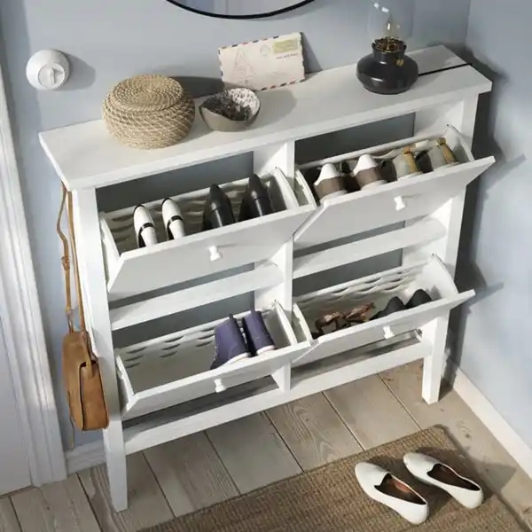 Bild 3 von GULLABERG Schuhschrank 4 Fächer, weiß, 105x22x107 cm
