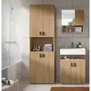 Bild 1 von Mid.you Badezimmer, Eiche Artisan, Kunststoff, 3-teilig, Holzoptik, 7 Fächer, 120 cm, FSC Mix, hängend, stehend, Badezimmer, Badmöbelsets & Badmöbelserien, Badmöbel-Set