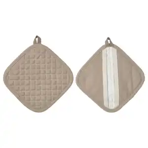 VÄLVÅRDAD Topflappen, beige, 19x19 cm