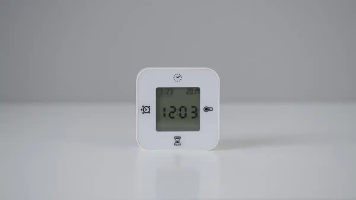 Bild 2 von KLOCKIS Uhr/Thermometer/Wecker/Timer, weiß, 7x7 cm