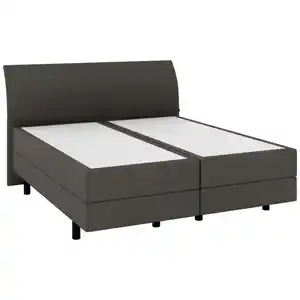Musterring Boxspringbett, Dunkelgrau, Kunststoff, H3, 7-Zonen, Höhe ca. 22 cm, 180x200 cm, Dgm, Über- und Sondergrößen erhältlich, gepolstertes Kopfteil, Stoffauswahl, Matratze in verschiedenen