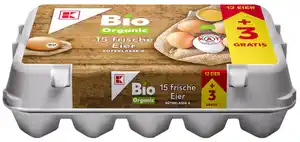 K-BIO ORGANIC Frische Bio-Eier, 15-St.-Packg.
