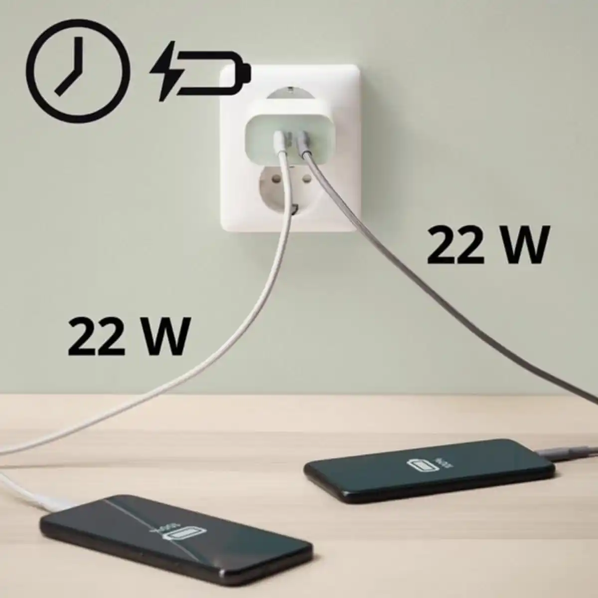 Bild 2 von SJÖSS Ladegerät mit 2 USB-Ausgängen, 45 W, schnell laden