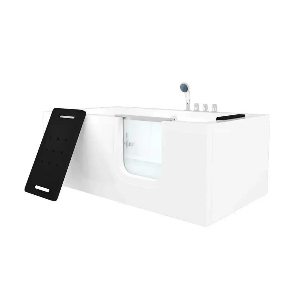 Bild 1 von AcquaVapore by Sandra Jentho Seniorenwanne, Weiß, Glas, Kunststoff, Metall, Rechteckig, 160x59x85 cm, CE, Badezimmer, Baden & Duschen, Badewannen