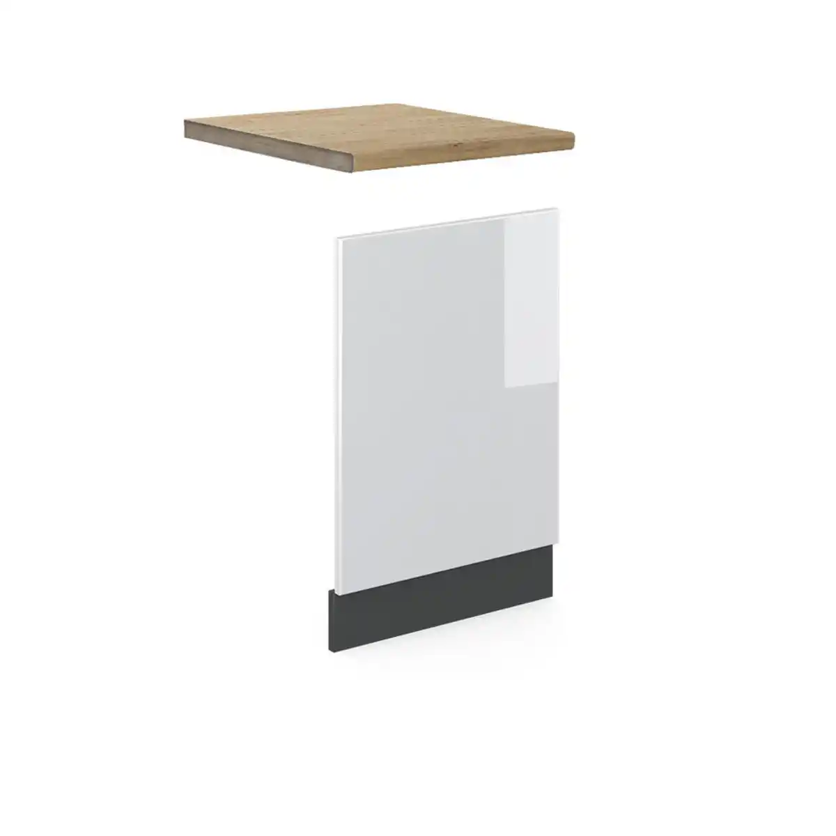 Bild 1 von Vicco Frontblende, Weiß Hochglanz, Anthrazit, Holzwerkstoff, Rechteckig, 45x67.4x60 cm, Küchen, Küchenmöbel, Küchenschränke, Küchenunterschränke