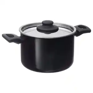 HEMLAGAD Topf mit Deckel, Antihaftbeschichtung schwarz, 3 l