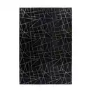 Bild 1 von Kayoom Flachwebeteppich Bijou 125 Schwarz / Silber, Schwarz, Silber, Textil, Abstraktes, rechteckig, 80x150 cm, pflegeleicht, Teppiche & Böden, Teppiche, Webteppiche