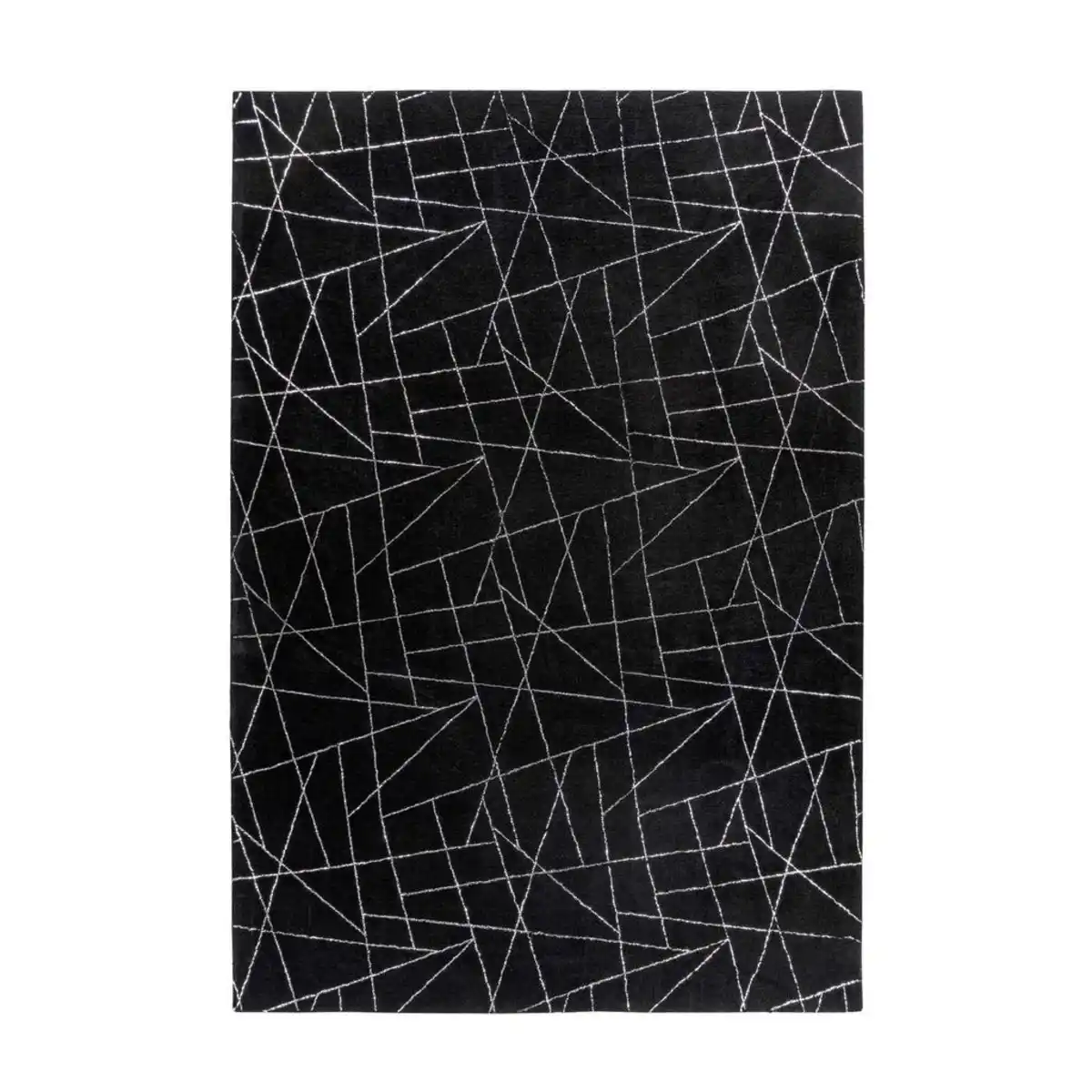 Bild 1 von Kayoom Flachwebeteppich Bijou 125 Schwarz / Silber, Schwarz, Silber, Textil, Abstraktes, rechteckig, 80x150 cm, pflegeleicht, Teppiche & Böden, Teppiche, Webteppiche