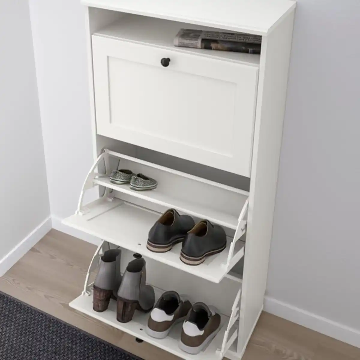 Bild 3 von BRUSALI Schuhschrank 3 Fächer, weiß, 61x30x130 cm