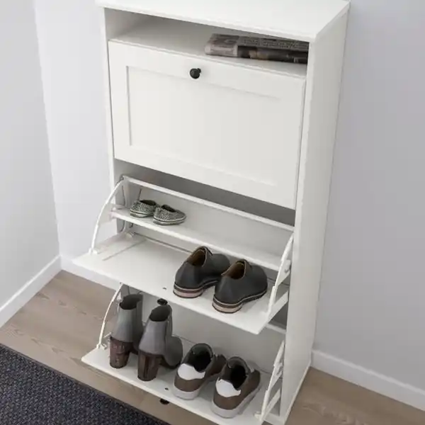 Bild 3 von BRUSALI Schuhschrank 3 Fächer, weiß, 61x30x130 cm