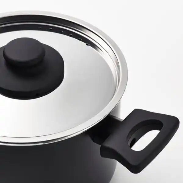 Bild 2 von HEMLAGAD Topf mit Deckel, Antihaftbeschichtung schwarz, 3 l
