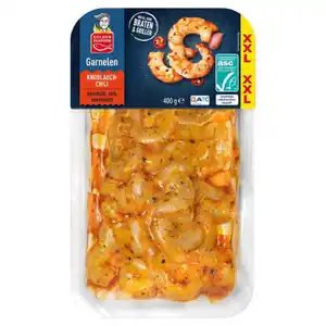 GOLDEN SEAFOOD Garnelen Sortiment XXL 400 g, Knoblauch-Chili