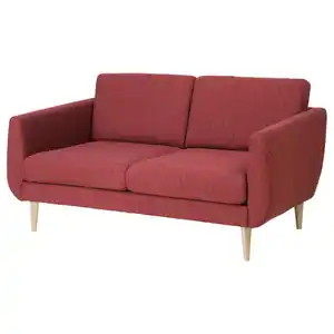 SMEDSTORP 2er-Sofa, Lejde/rot/braun Eiche