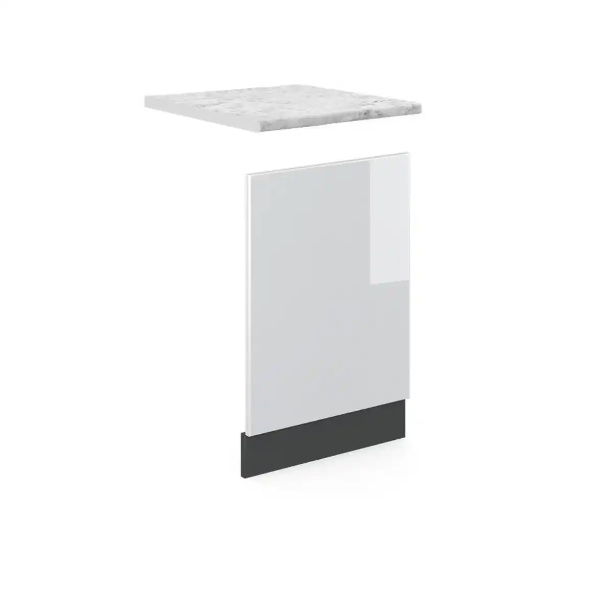 Bild 1 von Vicco Frontblende, Weiß Hochglanz, Anthrazit, Holzwerkstoff, Rechteckig, 45x67.4x60 cm, Küchen, Küchenmöbel, Küchenschränke, Küchenunterschränke