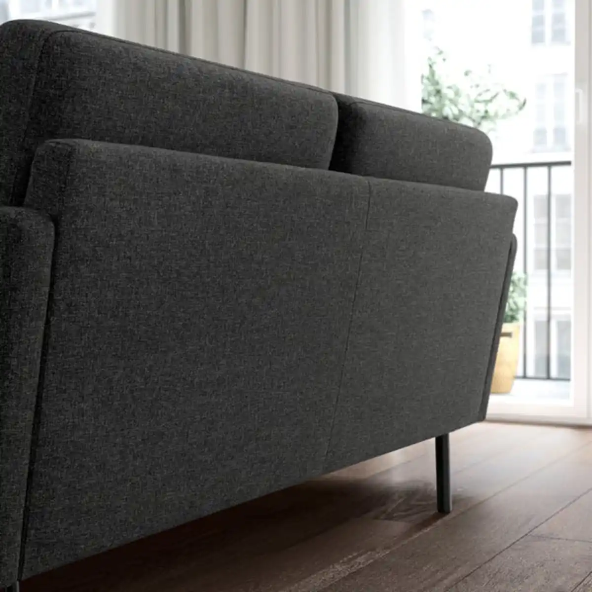 Bild 3 von GRILLSTORP 2er-Sofa, Gunnared dunkelgrau/Metall