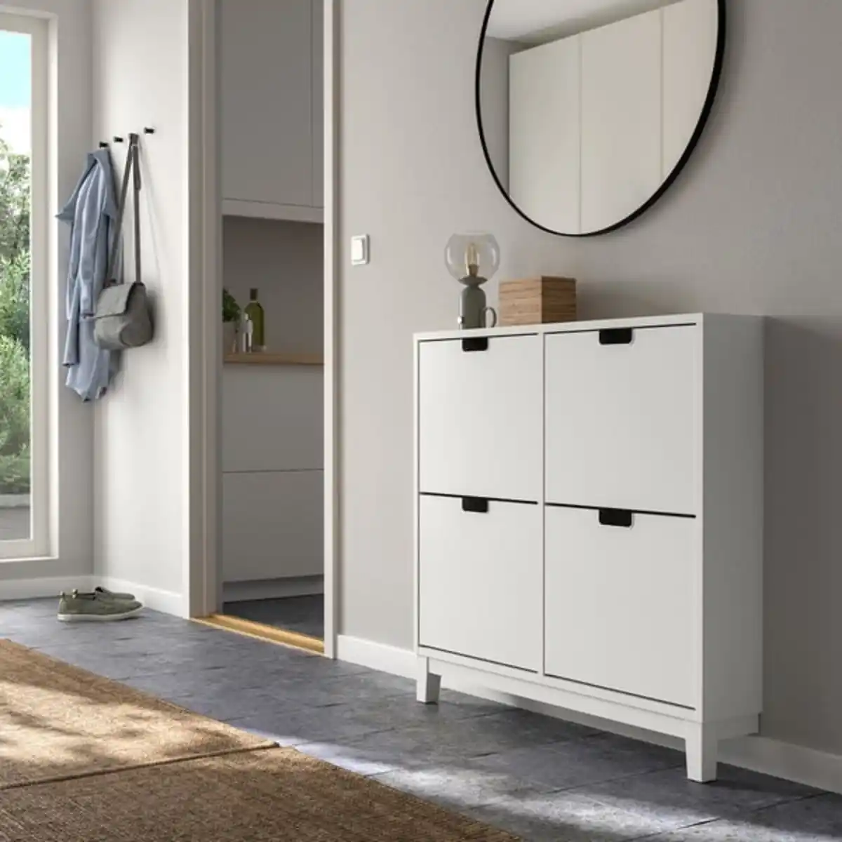 Bild 2 von STÄLL Schuhschrank 4 Fächer, weiß, 96x17x90 cm