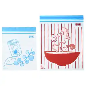 ISTAD Beutel, wiederverschließbar, gemustert blau/rot, 1.0/2.0 l