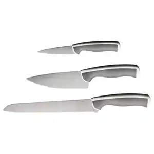 ÄNDLIG Messer 3er-Set, hellgrau/weiß