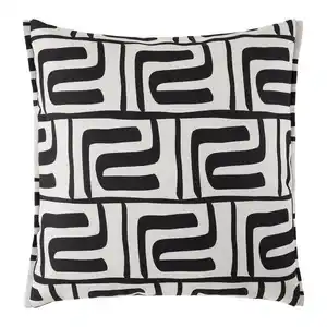 Zierkissen Ottawa Schwarz/Beige ca. 60x60cm, Schwarz, Beige