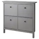 Bild 1 von HEMNES Schuhschrank 4 Fächer, grau lasiert, 107x22x101 cm