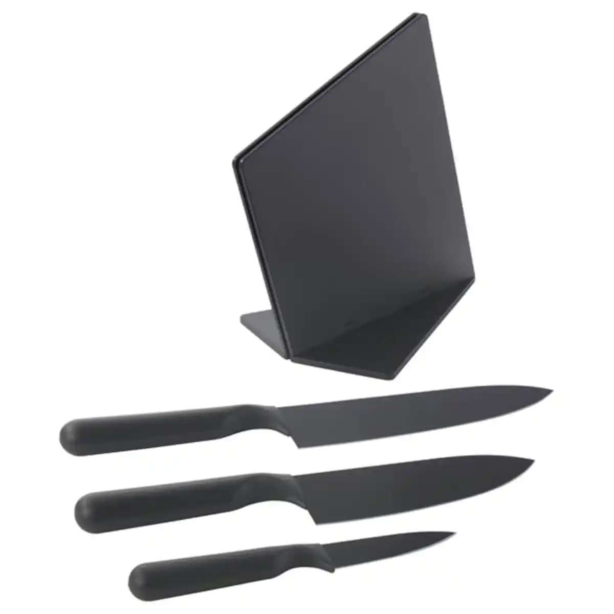 Bild 1 von JÄMFÖRA Messerblock/3 Messer, schwarz