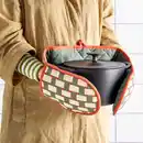Bild 2 von RINNIG Ofenhandschuh, durchgehend, gemustert hellbeige/graugrün braunrot