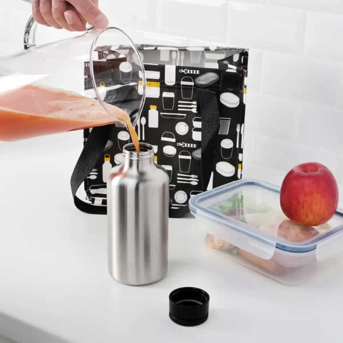 Bild 3 von ENKELSPÅRIG Wasserflasche, Edelstahl/schwarz, 0.7 l