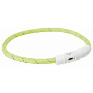 Trixie Flash Leuchtring USB, Nylon grün XS-S