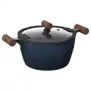 Bild 1 von KLIPPFISK Topf mit Deckel, Antihaftbeschichtung Glas/Holz schwarzblau, 5 l