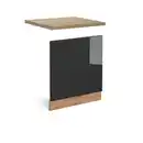 Bild 1 von Vicco Frontblende, Schwarz Hochglanz, Honigeiche, Holzwerkstoff, Rechteckig, 60x57.2x60 cm, Küchen, Küchenmöbel, Küchenschränke, Küchenunterschränke