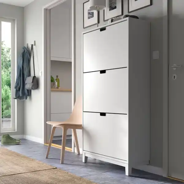 Bild 2 von STÄLL Schuhschrank 3 Fächer, weiß, 79x29x148 cm