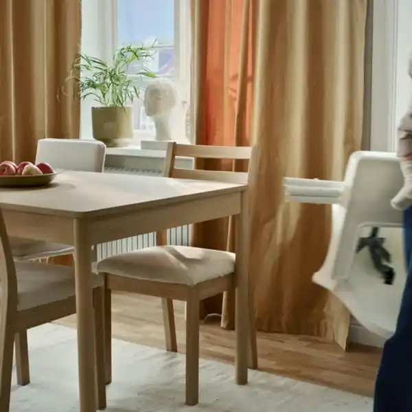 Bild 2 von ANTILOP Kinderstuhl mit Sitzgurt, graublau/weiß
