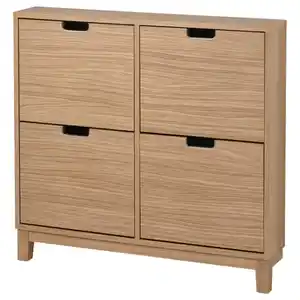 STÄLL Schuhschrank 4 Fächer, Eichenfurnier, 96x17x90 cm