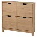 Bild 1 von STÄLL Schuhschrank 4 Fächer, Eichenfurnier, 96x17x90 cm
