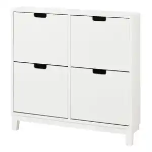 STÄLL Schuhschrank 4 Fächer, weiß, 96x17x90 cm