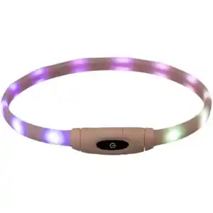 Trixie Flash Leuchtring USB, Silikon, XS–XL: 65 cm/16 mm, multicolor