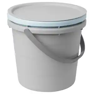 PEPPRIG Eimer-Set mit Deckel 3-tlg., grau/blau