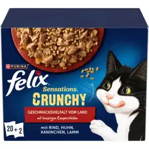 Felix Sensations Crunchy Katzennassfutter in Gelee Sorten-Mix 20x85g