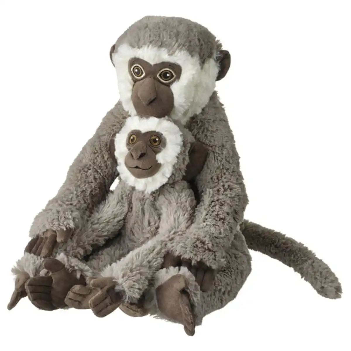 Bild 1 von SANDLÖPARE Stoffspielzeug, Grüne Meerkatze mit Baby/grau, 32 cm
