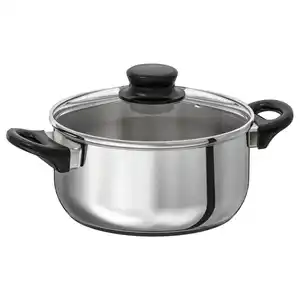 ANNONS Topf mit Deckel, Glas/Edelstahl, 2.8 l