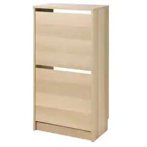 BISSA Schuhschrank, 2fach, Eichenachbildung, 49x28x93 cm
