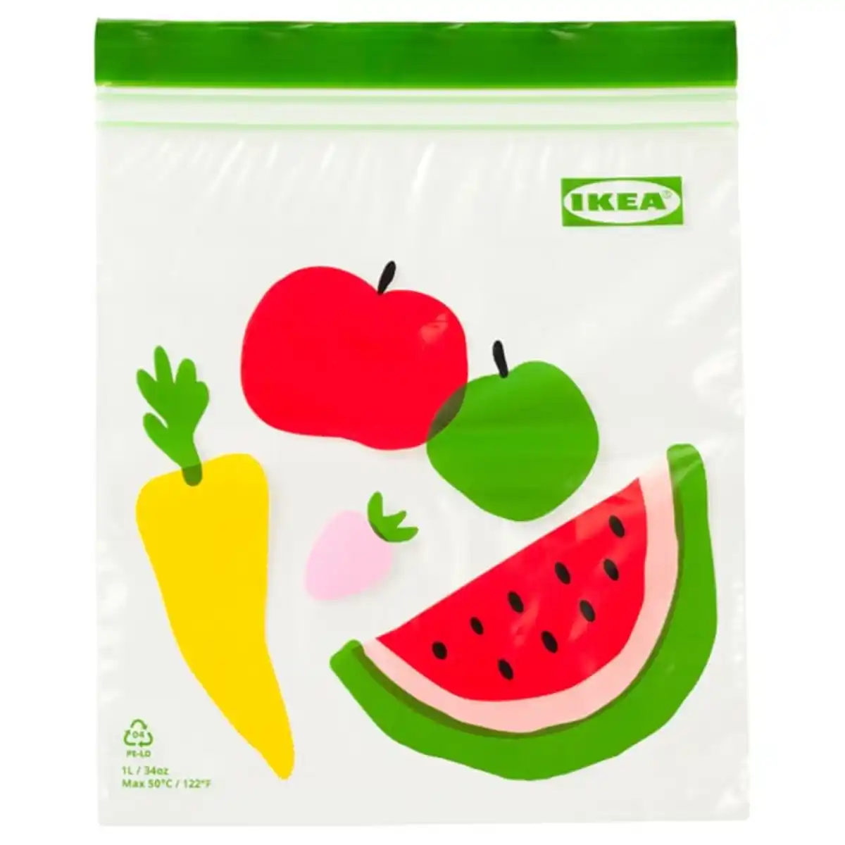 Bild 1 von ISTAD Beutel, wiederverschließbar, Obst/Gemüse grün, 1 l