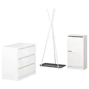 BISSA / EKRAR Flur-Set, 4-tlg., weiß/grau